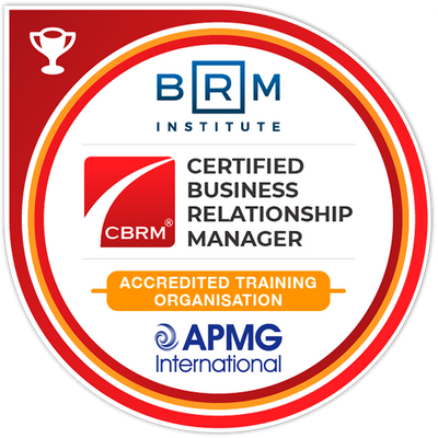 Certified Business Relationship Manager badge from BRM Institute and APMG International